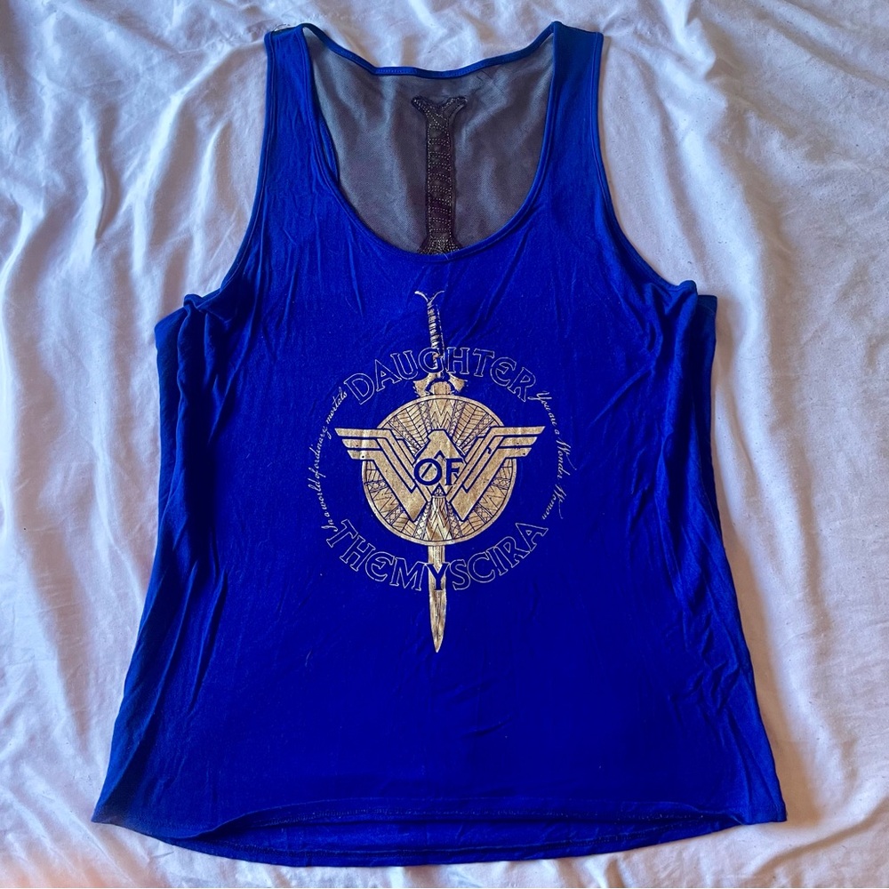 Wonder Woman Blue Graphic Tank Top